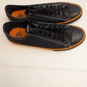 Harley-Davidson Black and Orange Sneakers